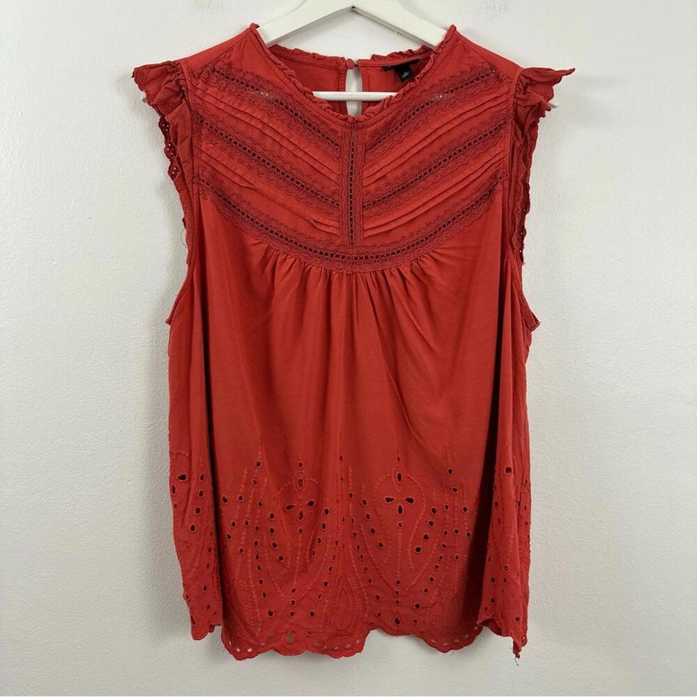 Torrid Eyelet Pintuck Shirt Women's Size 2